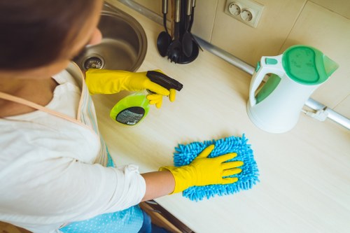 Deep kitchen cleaning during a move-out service in SW3