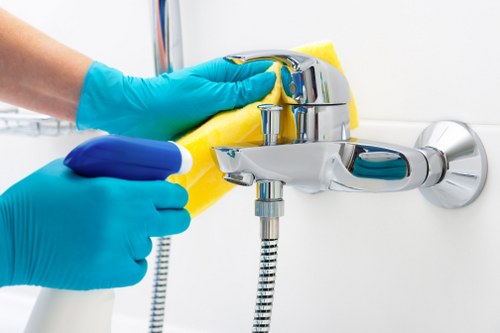 Local team cleaning curtains in an SW3 apartment setting