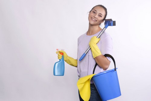 Local cleaning team working in a central London property